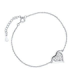 Bratara argint cu inima si pietre DiAmanti Z1767BR-DIA (Argint 925‰ 1,7 g.)